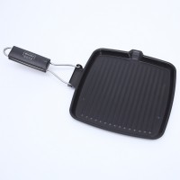 Cast Iron Nonstick Grill Pan With Folding Handle