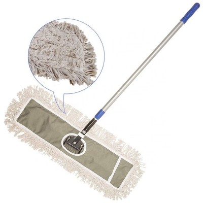 High Quality 24" Commercial Cotton Yarn Warehouse and Shopping Mall Floor Flat Dust Mop Cleaning Set