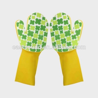 new latex working gloves with scouring pad