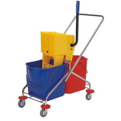 ESD Plastic Double Bucket Mop Wringer Trolley With Handle