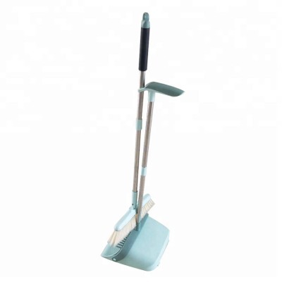 ESD  Adjustable Long Handle Broom and Dustpan Kit With Teeth For Indoor and Outdoor