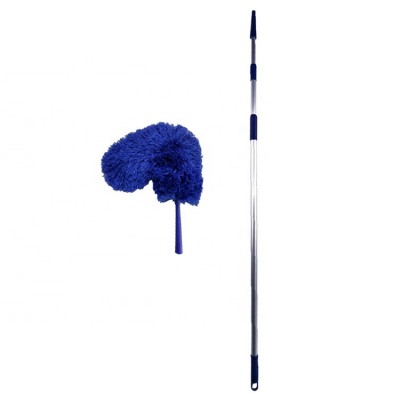 ESD Microfiber Cobweb Duster With Extension Pole, Microfibre Duster With Extendable Handle For High Ceiliings