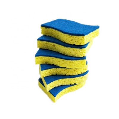 ESD Heavy Duty S Shape Scrub Cleaning Cellulose Sponge Natural Kitchen Cleaner wood pulp sponge